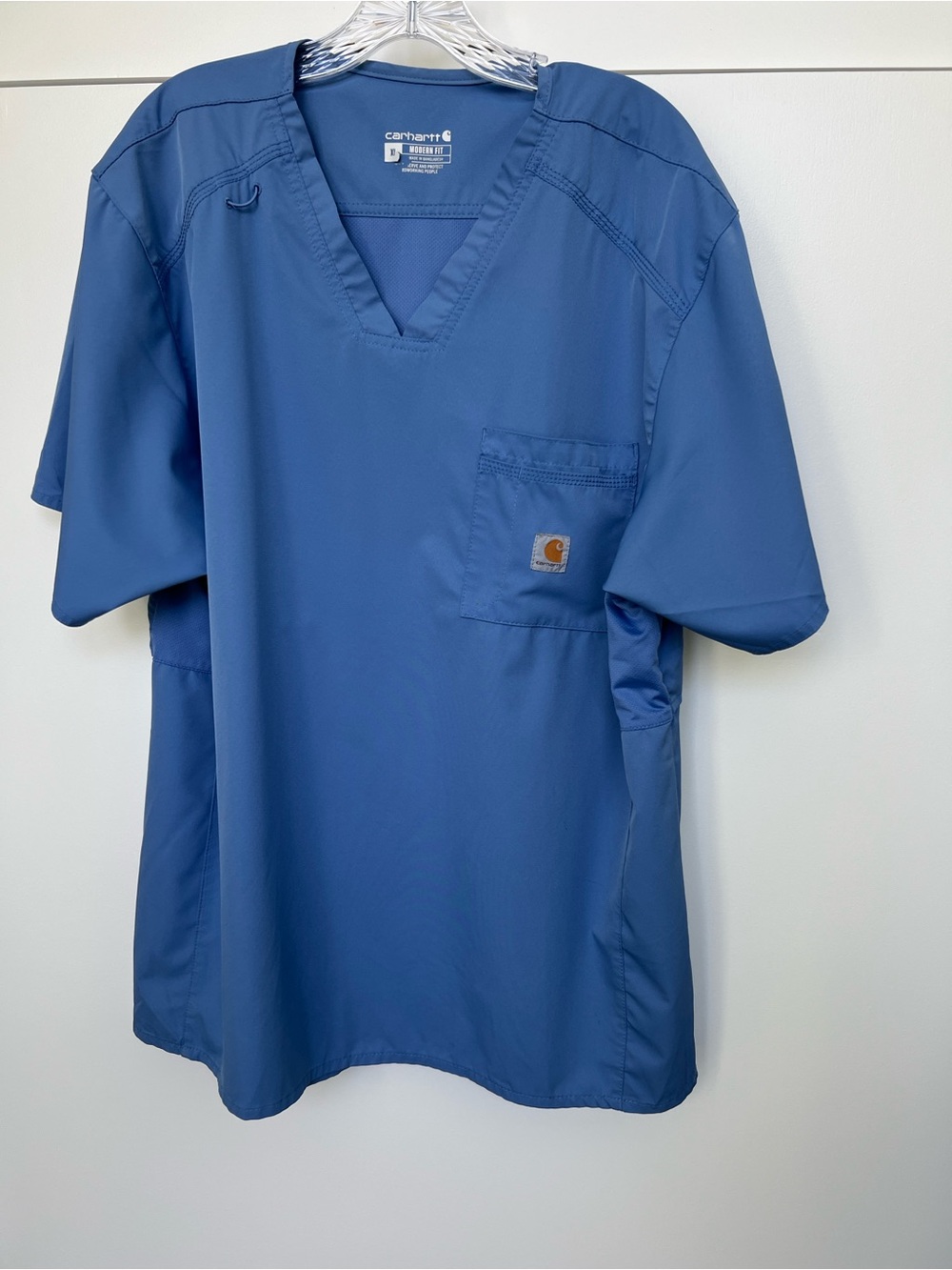 Carhartt Men's Steel Blue V-Neck Scrub Top